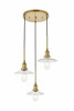Waltz 3 Light Brass Pendant (LD4040D19BR)