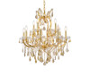 Elegant Furniture and Lighting Maria Theresa 13 Light Gold Chandelier Golden Teak (2800D27G-GT/RC)
