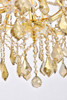 Elegant Furniture and Lighting Maria Theresa 13 Light Gold Chandelier Golden Teak (2800D27G-GT/RC)
