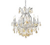 Maria Theresa 9 Light Chrome Chandelier Golden Teak (Smoky) Royal Cut Crystal (2800D26C-GT/RC)