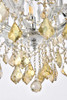 Maria Theresa 9 Light Chrome Chandelier Golden Teak (Smoky) Royal Cut Crystal (2800D26C-GT/RC)