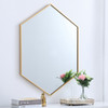 Metal Frame Hexagon Mirror 30 Inch In Brass (MR4430BR)