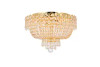 Century 4 Light Gold Flush Mount Clear Royal Cut Crystal (V1900F16G/RC)