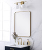 Soft Corner Metal Rectangular Mirror 24X32 Inch In Brass (MR802432BR)