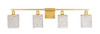 Elegant Furniture and Lighting Phineas 4 Light Brass And Clear Crystals Wall Sconce (LD7012BR)