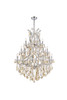 Maria Theresa 28 Light Chrome Chandelier Golden Teak (Smoky) Royal Cut Crystal (2800D38C-GT/RC)