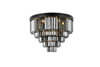 Sydney 17 Light Matte Black Flush Mount Silver Shade (Grey) Royal Cut Crystal (1231F32MB-SS/RC)