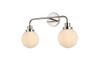 Hanson 2 Lights Bath Sconce In Polished Nickel With Frosted Shade
 (LD7032W19PN)