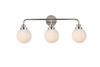 Hanson 3 Lights Bath Sconce In Polished Nickel With Frosted Shade
 (LD7034W28PN)