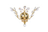 Orchid 1 Light Gold Wall Sconce With Clear Crystal (V2011W16G/RC)