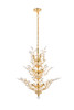 Orchid 13 Light Gold Chandelier With Clear Crystal (V2011D27G/RC)