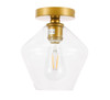 Gene 1 Light Brass And Clear Glass Flush Mount (LD2254BR)