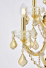 Maria Theresa 7 Light Gold Wall Sconce Golden Teak (Smoky) Royal Cut Crystal (2800W7G-GT/RC)