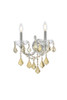 Maria Theresa 2 Light Chrome Wall Sconce Golden Teak (Smoky) Royal Cut Crystal (2800W2C-GT/RC)
