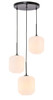 Collier 3 Light Black Pendant With Frosted White Glass (LD2275BK)