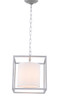 Mirin 1 Light Vintage Silver And White Shade Pendant (LD6005D12S)