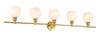 Collier 5 Light Brass And Frosted White Glass Wall Sconce (LD2327BR)