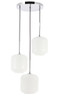 Elegant Furniture and Lighting Collier 3 Light Chrome And Frosted White Glass Pendant (LD2275C)