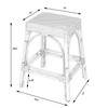 Robias 245 in Seat Height Rectangular Rattan Backless Counter Stool with Footrest, White and Black Dot (5513288)