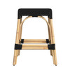 Robias 245 in Seat Height Rectangular Rattan Backless Counter Stool with Footrest, Black (5513425)