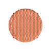 Butler Specialty Company Tobias 24 in. Seat Height Round Rattan Backless Counter Stool, Orange and White Dot (9371427)