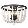 Tabitha Flush Mount in Matte Black with Chippy Wood Beads (6890-FM BLK-CWB)