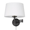 Eleanor Articulating Wall Sconce in Matte Black with Modern White Shade (3692-A1W BLK-MWS)