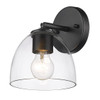 Roxie Semi-Flush in Matte Black with Matte Black Accents and Clear Glass Shade (6958-SF BLK-BLK-CLR)