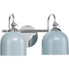 Dalton Collection Two-Light Farmhouse Polished Chrome Metal Shade Bath Vanity Light (P300382-015)