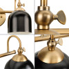 Dalton Collection Four-Light Farmhouse Vintage Brass Metal Shade Bath Vanity Light (P300384-163)