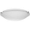 Linen Dome 16-1/4" Three-Light Transitional Brushed Nickel Etched Linen Glass Flush-Mount Light (P350178-009)