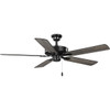 AirPro 52 in. Matte Black 5-Blade ENERGY STAR Rated AC Motor Transitional Ceiling Fan with Light (P250084-31M)