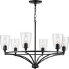 Parkhurst Collection Six-Light New Traditional Matte Black Clear Glass Chandelier Light (P400297-31M)