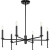 Elara Collection Six-Light New Traditional Matte Black Chandelier Light (P400294-31M)