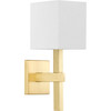 Metro Collection One-Light New Traditional Satin Brass Summer Linen Wall Light (P710016-012)