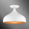 Amador 1 Light Shiny White Sem-Flush Mount (41050-69)