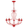 Katarina 5 Light Shiny Red Chandelier (42905-72)