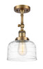 Bell 1 Light Semi-Flush Mount In Brushed Brass (201F-BB-G713)