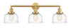 Bell 3 Light Vanity In Satin Gold (205-SG-G713)