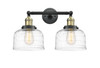 Bell 2 Light Vanity In Black Antique Brass (208-BAB-G713)