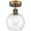 Port Nine Burgundy Ant Br Brass Burgundy LED Semi-Flush (63148LEDDLP-ABB/CLR)