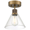 Port Nine Martini Ant Brushed Brass Martini LED Semi-Flush (63146LEDDLP-ABB/CLR)