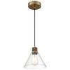 Port Nine Martini Ant Brushed Brass Martini LED Pendant (63140LEDDLP-ABB/CLR)