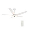 Elira 56" White Outdoor Smart Ceiling Fan With Light Kit (VS565S-L13-W1-1)