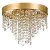 Winham 4 Light Antique Gold Crystal Flush Mount (WIN-613-GA-CL-MWP)