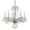 Traditional Crystal 5 Light Polished Brass Chandelier (5085-PB-CL-MWP)
