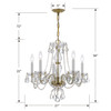 Traditional Crystal 5 Light Polished Brass Chandelier (5085-PB-CL-MWP)