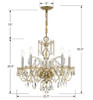 Traditional Crystal 5 Light Polished Brass Chandelier (1005-PB-CL-SAQ)