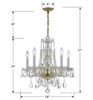 Traditional Crystal 5 Light Brass Mini Chandelier (1061-PB-CL-MWP)