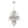 Traditional Crystal 4 Light Wet White Mini Chandelier (5534-WW-CL-SAQ)